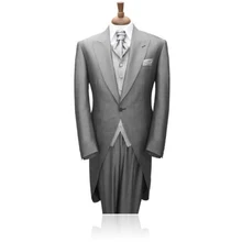 FOLOBE New Custom Made Fashion Grey font b Mens b font Tuxedo Slim Fit Groom Tuxedos