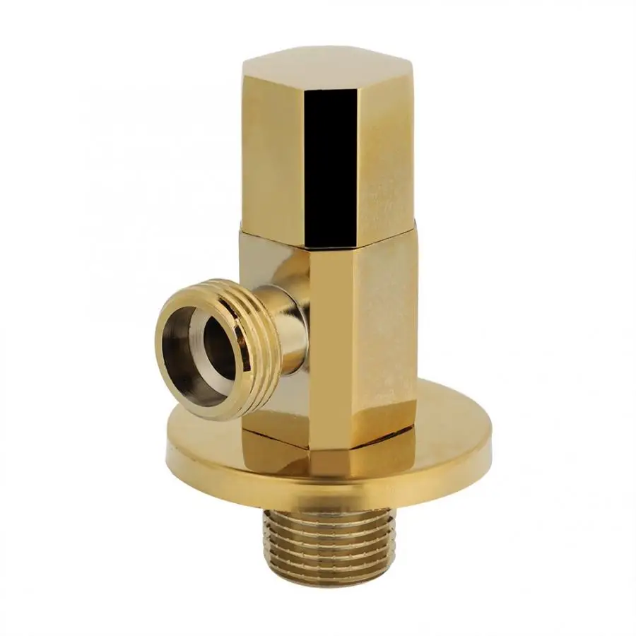 

Bathroom Brass Gold Angle Stop Valve Water Control Valve Faucet Angle Valve Pipe Ball for Home Bathroom Use 4.6*8cm