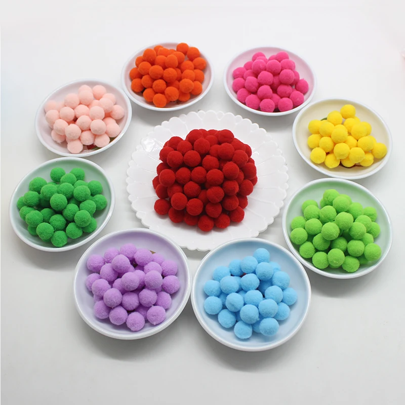 

15mm Soft Fluffy Pompoms for DIY Crafts Kids Toys Dolls Handmade Wedding Decoration Material Sewing on Cloth Garment Accessories