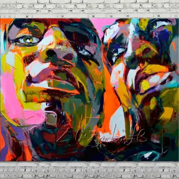 

Palette knife portrait Oil painting abstract human face Hand painted on canvas Francoise Nielly home decoration Drawing5