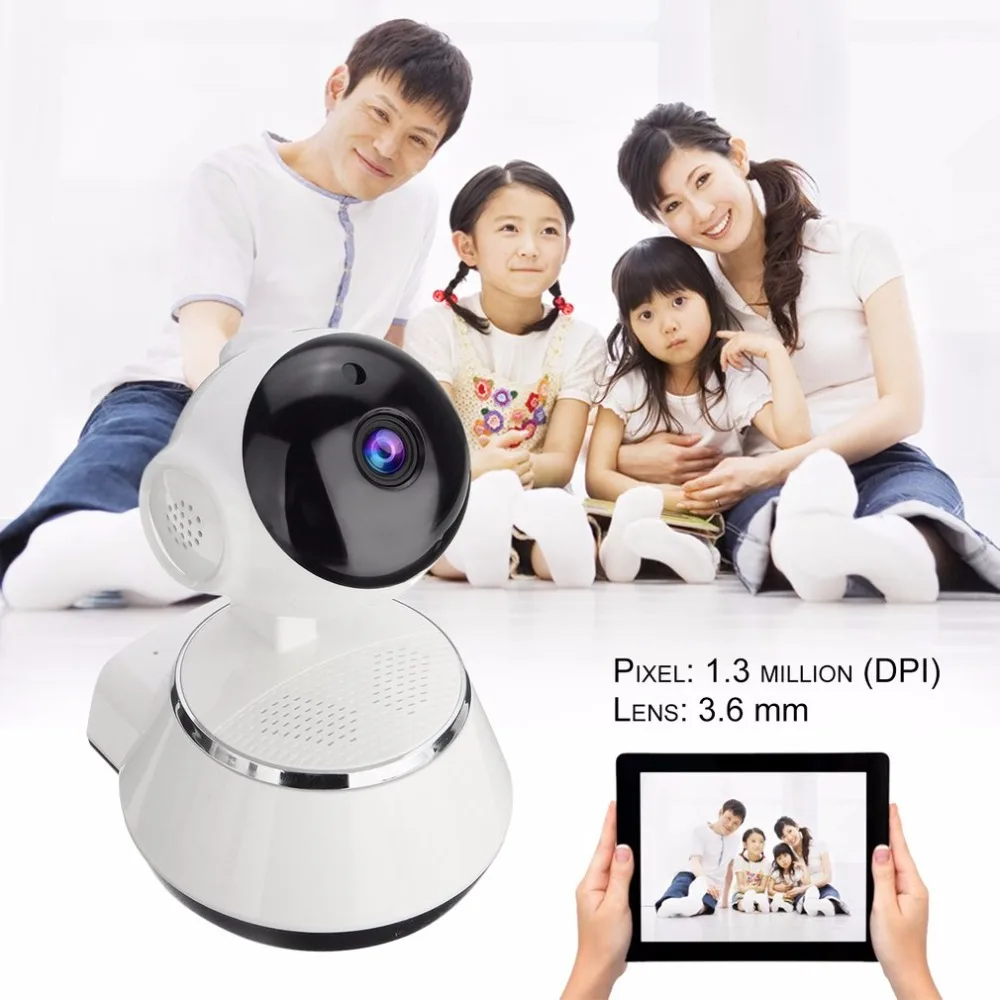 720P HD домашняя IP камера безопасности Wifi Беспроводная камера наблюдения 3,6 мм объектив широкоугольная внутренняя камера с поддержкой ночного видения купольная