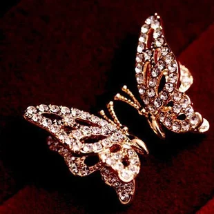 

Elegant Girls Exquisite Korean New Arrival Fashion Sparking Zircon Butterfly Stud Earring E1761