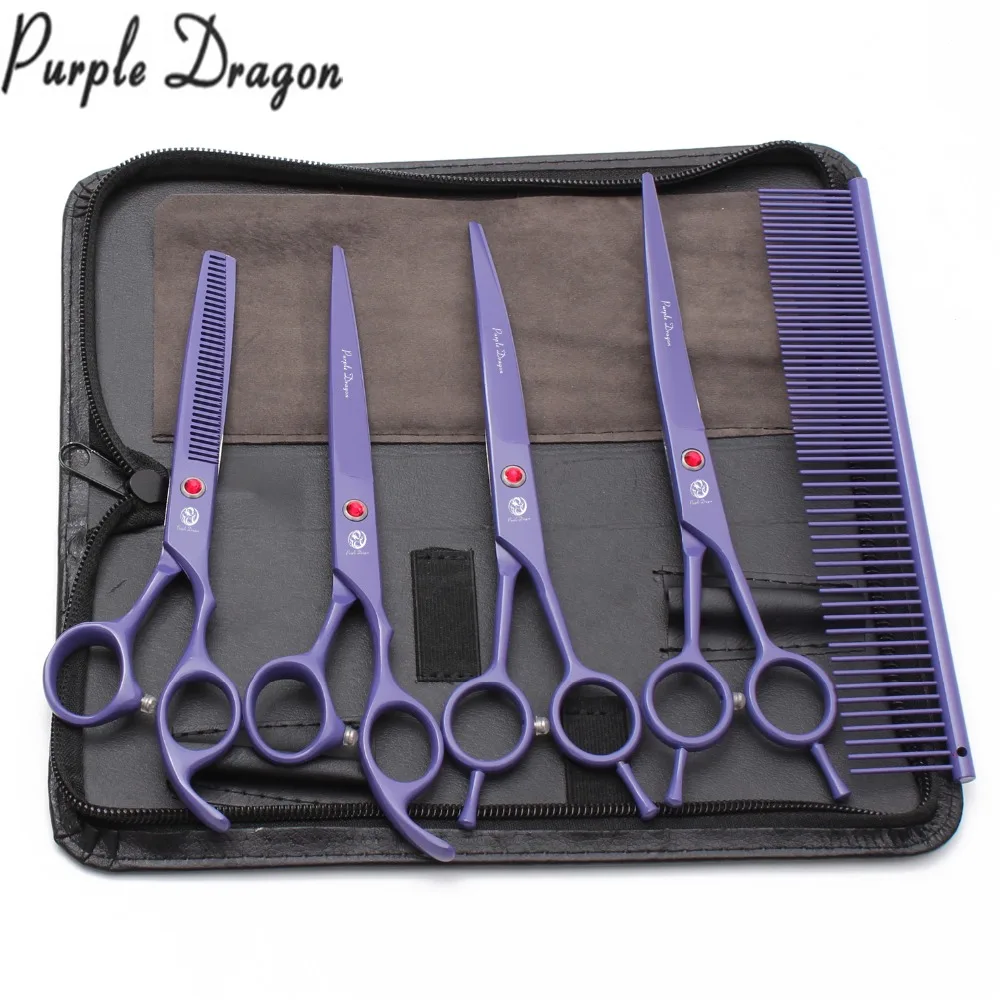 

7" Purple Dragon Violet Stainless Grooming Scissors Cutting Shears Thinning Shears Professional Pet Shears Animal Scissors Z3102