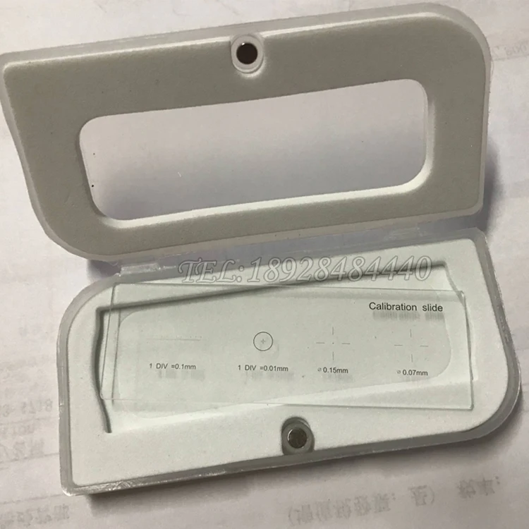 

0.01MM 0.1mm Microscope Stage Micrometer Microscope Magnification Calibration Slide Cross Dot with 4 Scales