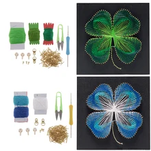 30x30 см Pin String Art Lucky Flower Leaf DIY украшение для дома ручной работы Наборы для творчества для взрослых детей искусство и ремесло