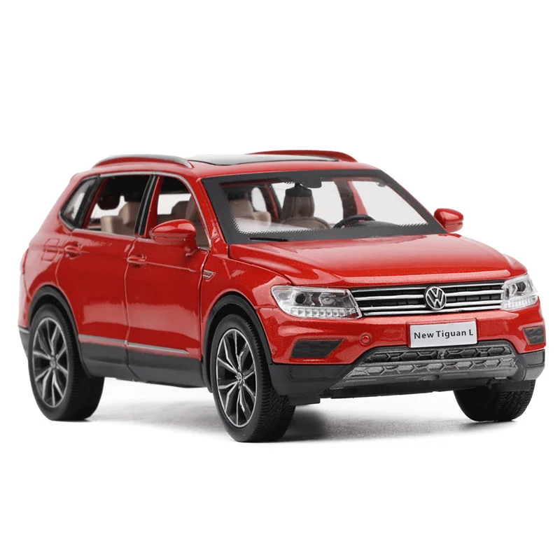 

High quality 1:32 New Tiguan L alloy model,simulation of die-casting sound and light pull back model ornaments,free shipping
