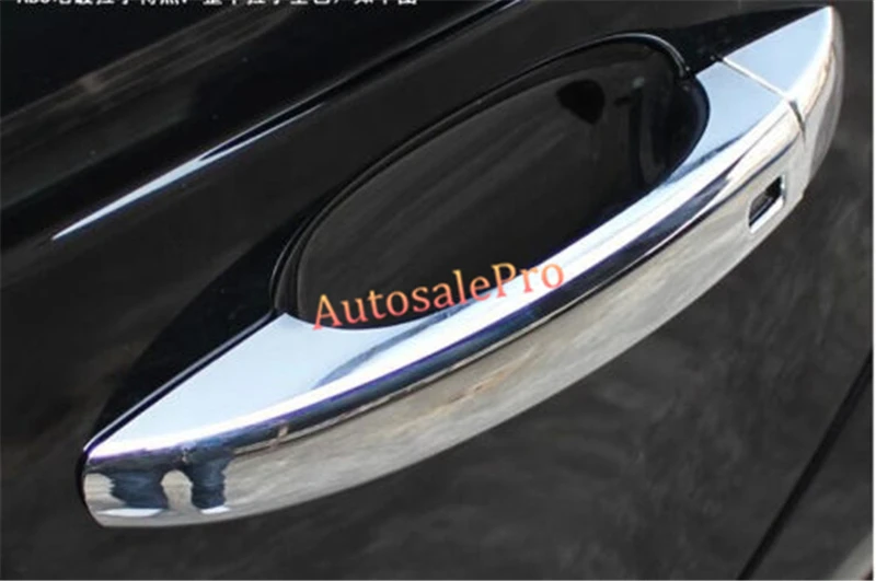 ABS chrome Smart Key Side door handle cover trim 8pcs for Audi A4 B8