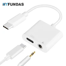 NYFundas 2в1 тип-c к разъему 3,5 разветвитель Aux кабель адаптер для huawei mate P20 Pro Honor 10 Play Usbc к преобразователь для наушников