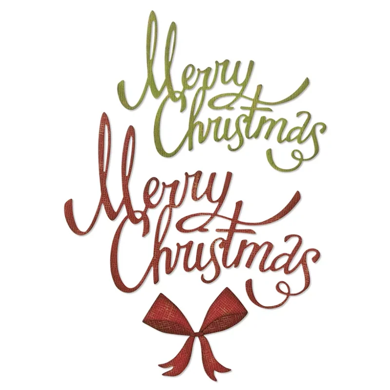 

2019 DIY New Layer Metal Cutting Dies and Scrapbooking For Paper Making Christmas Ribbon Words Embossing Frame Card Dies Set