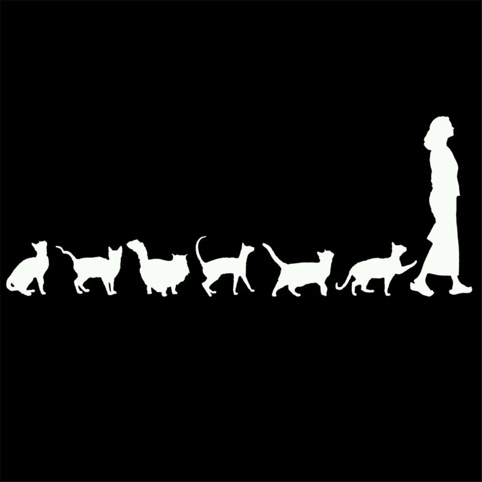 Cunymagos Vynyl Cats Following Woman Funny Car Styling Decoration Stickers Lovely Cool Cartoon Car Sticker Car Accessories Sticker 22.98 (5)