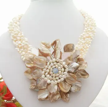 

Excellent! 6Strds Pearl&Shell Flower Necklace