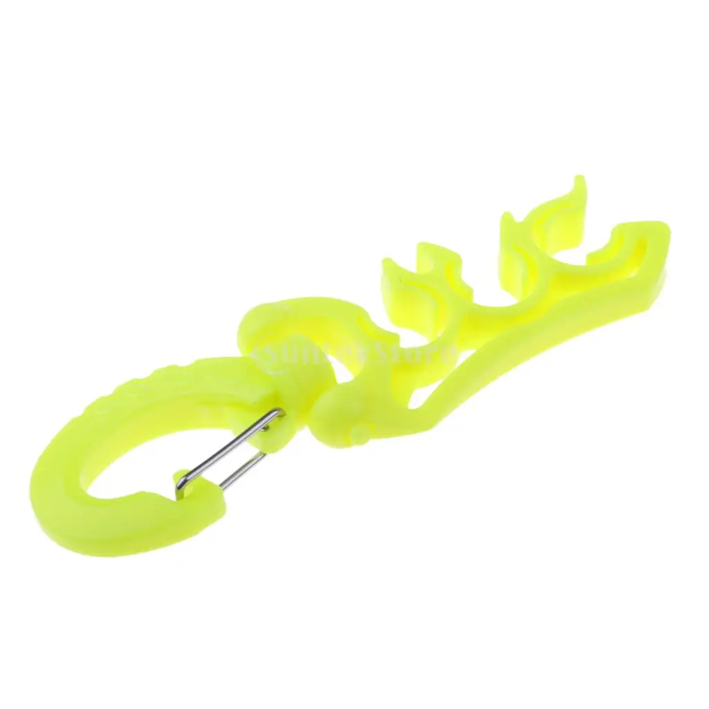 Scuba Diving Dive Divers Triple 3 BCD Hose/Regulator/Gauge Holder Retainer with Folding Rotates Snap Clip Black/Yellow/Blue
