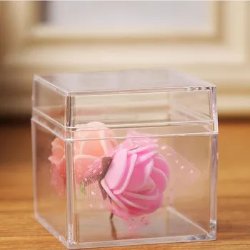 

Free shipping 5*5*5cm clear party cake boxes for bridal shower , JR201