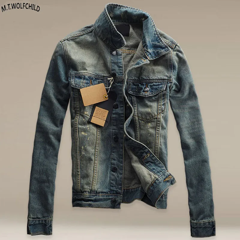 

Fashion 2018 New style mens denim jackets men's Distressed hole cowboy jackets male slim clothing jean coat S-3XL