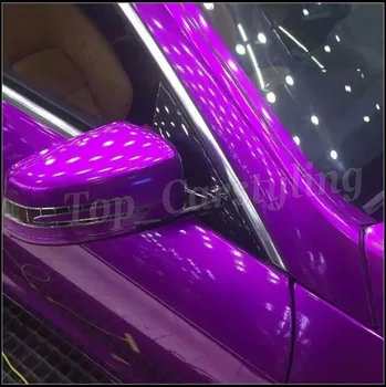 

New Purple Gloss Metallic Vinyl For Car Wrap with Air bubble Free full Glossy car Covering FOIL Film PROTWRAPS 1.52x20m/Roll