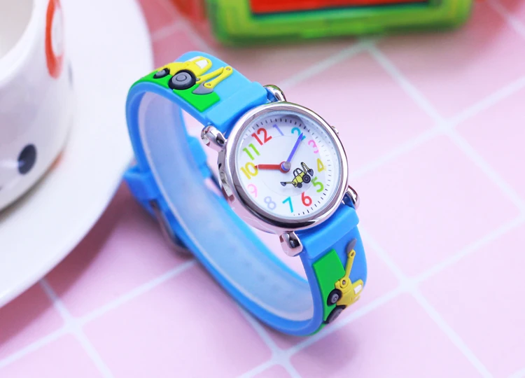 Новая детская для девочек подарок Кварц силиконовый ремешок часы 3D собака след Мультфильм модные водонепроницаемые мальчик часы