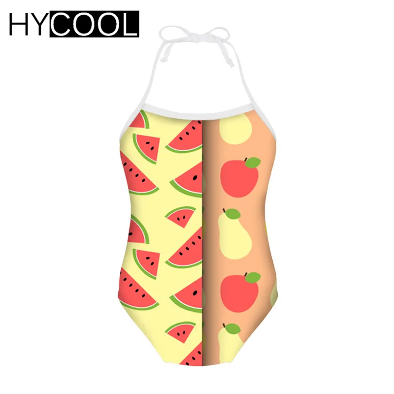 HYCOOL/милые цельные костюмы с рисунком фруктов, арбуза, клубники; детский купальник для девочек; слитный купальник; летняя пляжная одежда