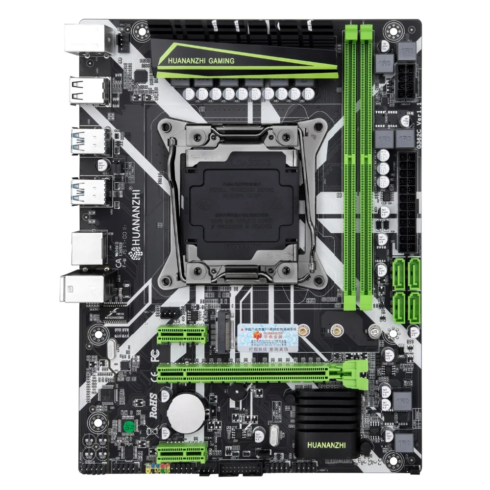 Материнская плата HUANANZHI M ATX X99 для всех процессоров LGA2011-3, таких как 2680 V4/V3 M.2 NVMe Слот 2* DDR4 4* USB3.0 4* SATA3.0 порты