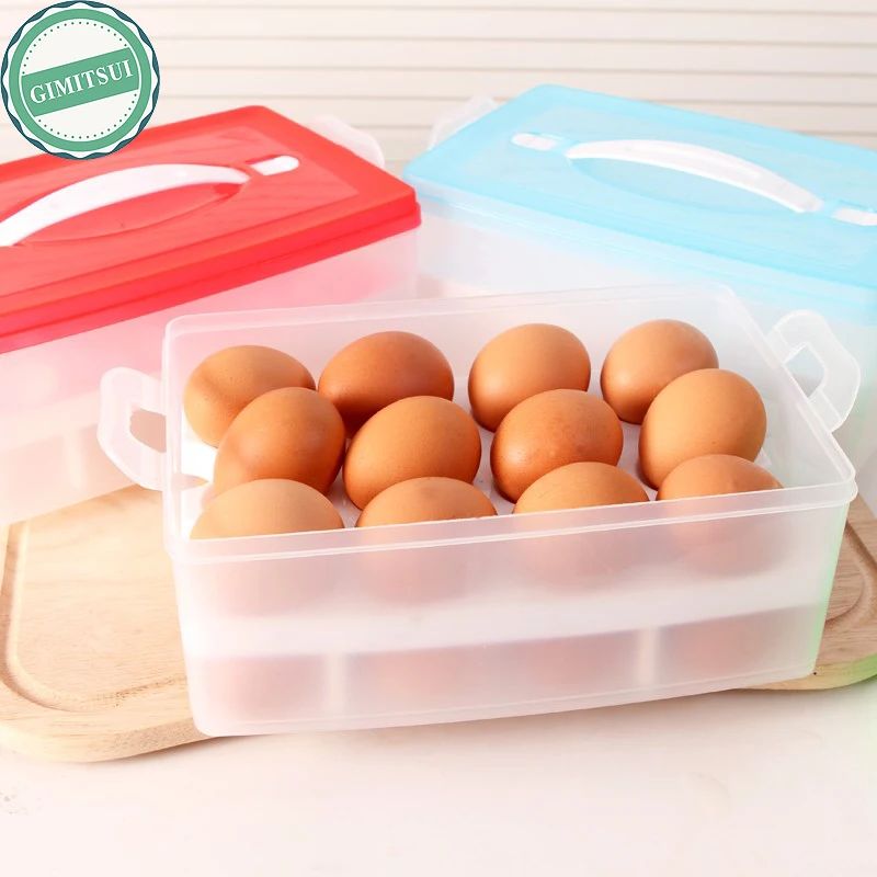 Kitchen Egg Storage Box Organizer, Refrigerator Egg Storing, 24 Eggs