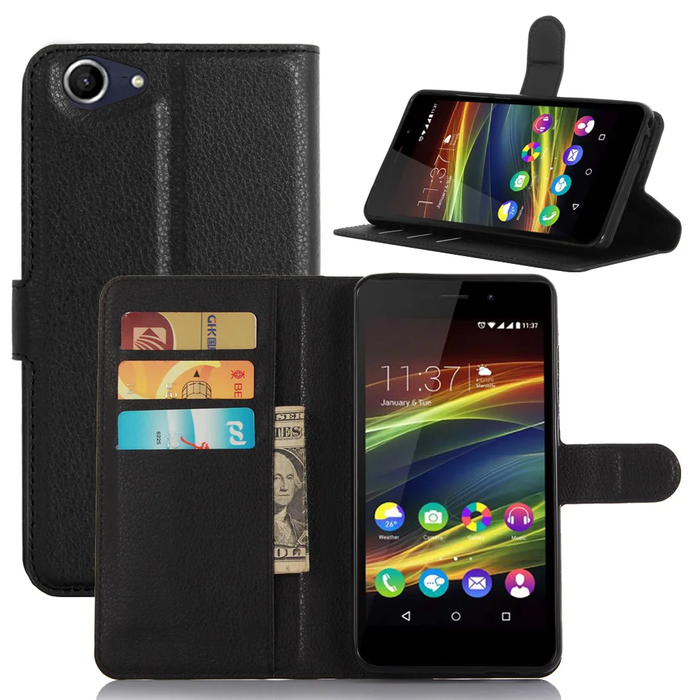 Модные Флип Бумажник кожаный чехол Личи Pattern обложка для Wiko слайд 2 с 9