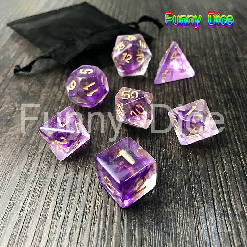 

Pop Best Promotion 7pc/set Dice Set Multi-Sided Dice with Nebular Effect DND and RPG Dice Game for Parties Toy Bauble Gift