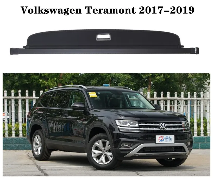 

High Qualit Car Rear Trunk Cargo Cover Security Shield Screen shade Fits For Volkswagen Teramnt 2017-2019(black, beige)