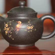 Китайский чайный набор Исин, заварочный чайник с грязевыми красками, только черный, Zhu Mud puer oolong, чайник, около 215 мл