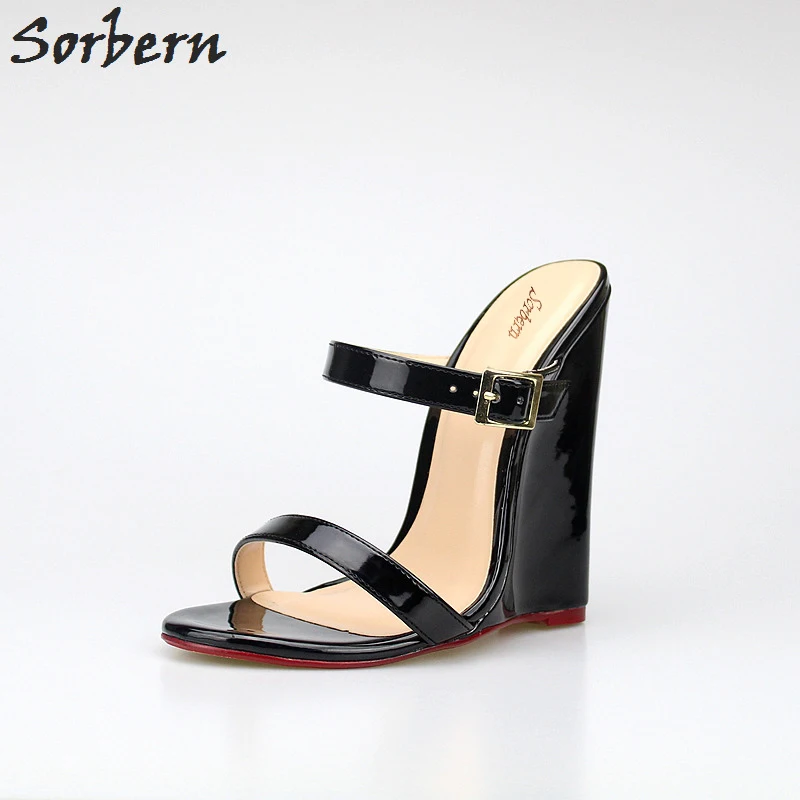 Sorbern Wedge High Heels Slippers Ladies Plus Size 40-46 Open Toe Slides Ladies Party Shoes For Women Retro Shoes Sandals цена Sorbern Wedge High Heels Slippers Ladies Plus Size 40-46 Open Toe Slides Ladies Party Shoes For Women Retro Shoes Sandals цены онлайн