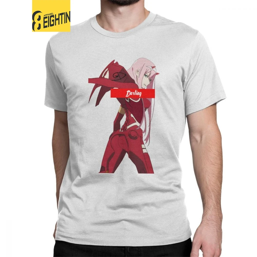 

Man Darling In The Franxx T Shirts Zero Two T-Shirts Funny Short Sleeved Japanese Animation Tees O Neck Tops 100% Cotton Gift
