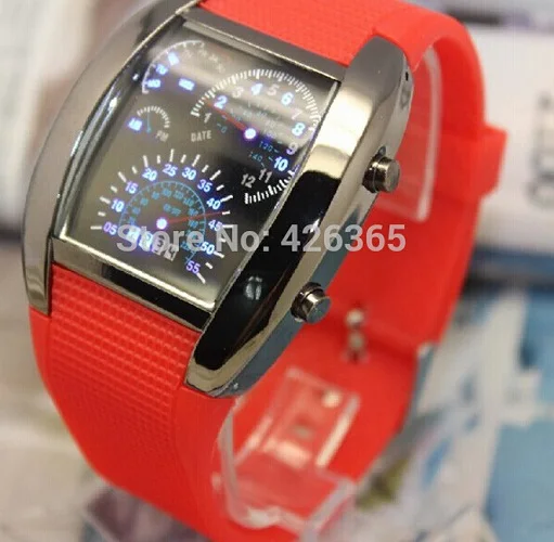 2016 NEW Fashion Luxury Fan Shaped LED Sports Watches Japanese Movement 