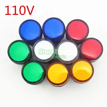 

10PCS AC/DC 110V 22mm Thread LED for Electronic Indicator Signal Light Five color optional ,default red AD16-22