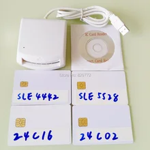 Usb emv inteligente ic chip cartão escritor leitor suporte i2c memória sle5528 sle4442 sle4428 sle6636 at88sc1608, at45db041 smartcard