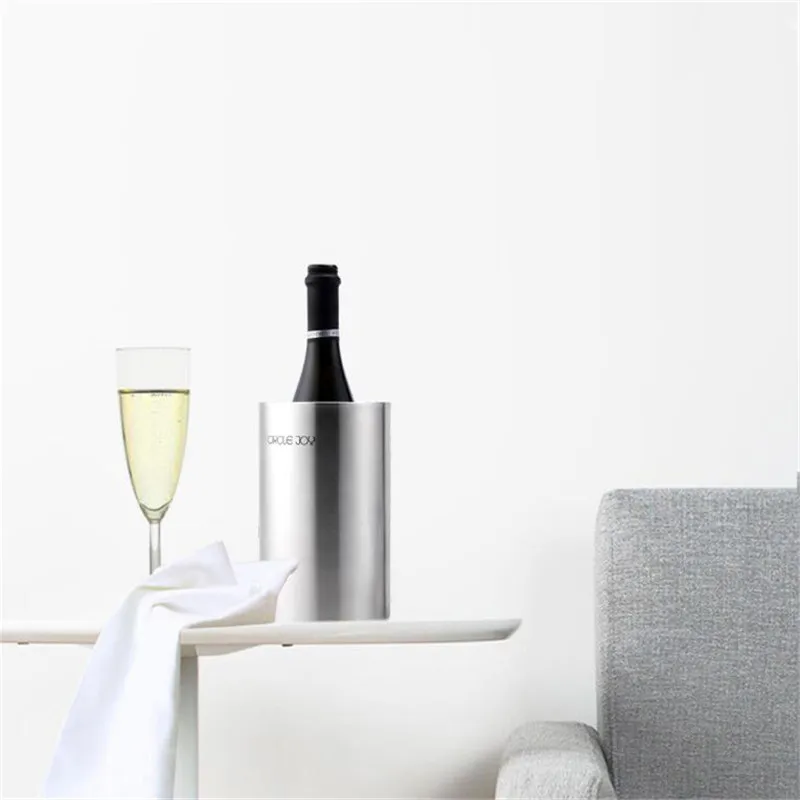  Xiaomi Stainless Steel Double-deck Ice Bucket Champagne Bucket Wine Bucket Wine Barrel Container Kitchen Toolscontainer (9)