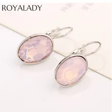 Новые модные милые круглые сережки-гвоздики с кристаллами для женщин ретро маленькие белые розовые опаловые шарики серьги женские ювелирные аксессуары