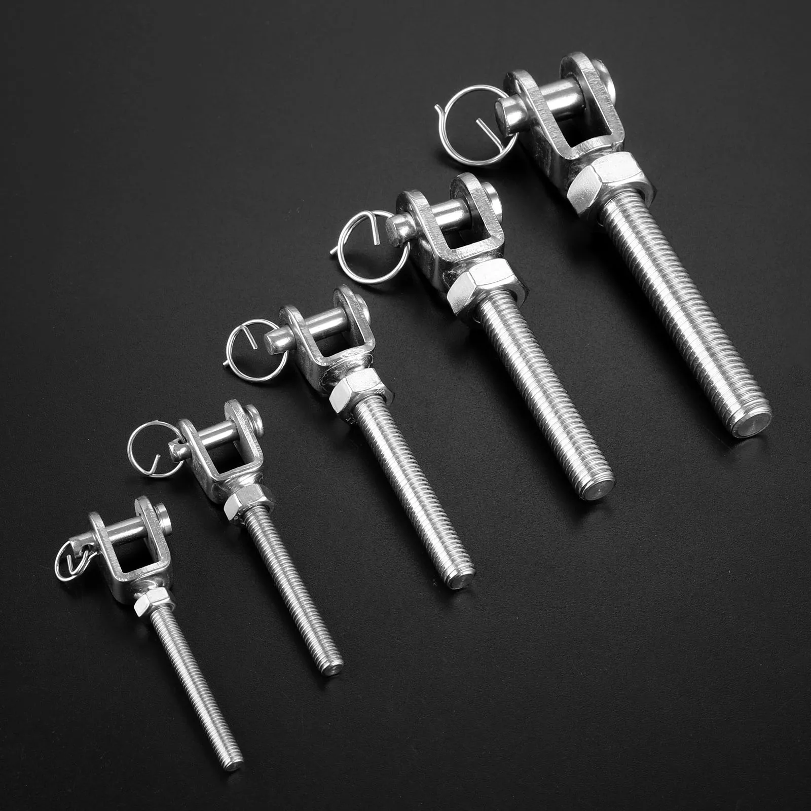 Marine Stainless Steel Jaw Open Bolt Nut Turnbuckle Rigging Screw Rowing Boats Rope Cable Length Tension Adjust M5 M6 M8 M10 M12