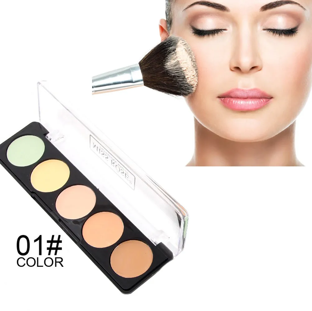 

5 Color Concealers Palette 6g lasting Moisturizing No dye Cosmetic Makeup silky shine wedding make up cosmetic party Concealer