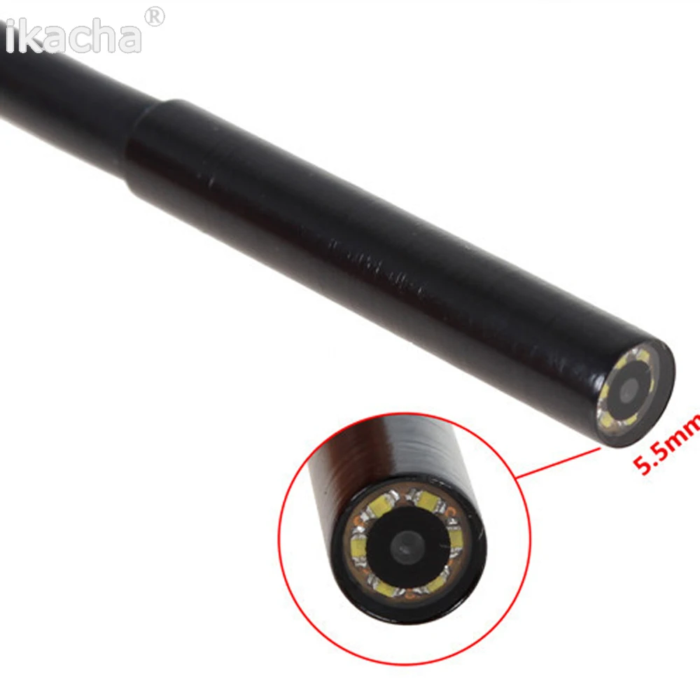 3.5m Waterproof Endoscope Mini HD Camera Snake Tube 5.5 mm Lens Rigid Cable USB Inspection LED Borescopefor Android Phone PC