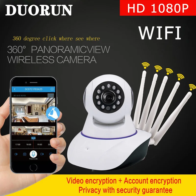 

DUORUN Wireless Ip Camera 1080P Home Intelligent Night Vision HD Baby Monitor CCTV Network Surveillance Security Camera Wifi