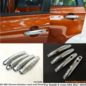 

For Suzuki S-Cross Scross SX4 2017 2018 2019 2020 Car Body Protect Detector Inner Frame Lamp Trim ABS Chrome Door Handle 8pcs