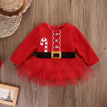 

2016 Christmas Baby Dress Princess Toddler Baby Girl Clothes Tulle Tutu Dress Party Outfits Costume 0-24M