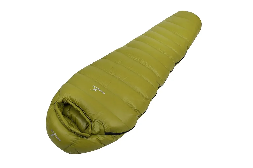 WINGACE заполнить 1000 г гусиный пух Кемпинг Пеший туризм спальный мешок Сверхлегкий 3 сезон для взрослых мумия спальный мешок для наружного