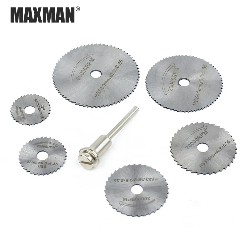 

MAXMAXN 7pcs/set Mini Circular Saw Blade for Rotary Tools Wood Cutting Disc Dremel Electric Drill Accessories Woodworking Tools