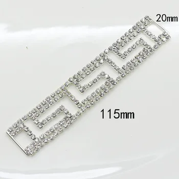 

Fashion 10pc 20*115MM shiny Crystal Rhinestone bikini connectors buckle/clothing decoration buckle Beachwear connector buckle