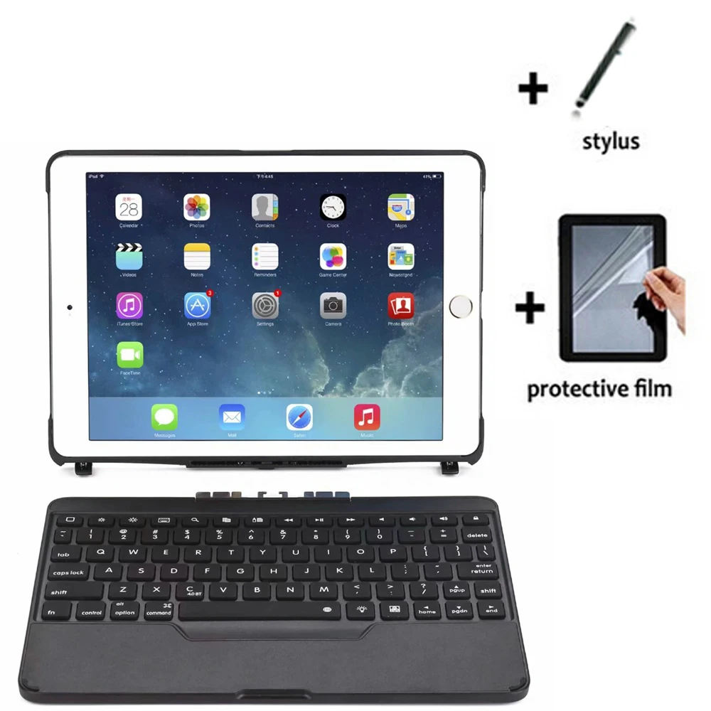 3in1 Removable Bluetooth Wireless Keyboard Stand Case Cover +1x Film Stylus For Apple iPad Air 9.7 5 6 7 8 2017 2018 9.7" | Компьютеры