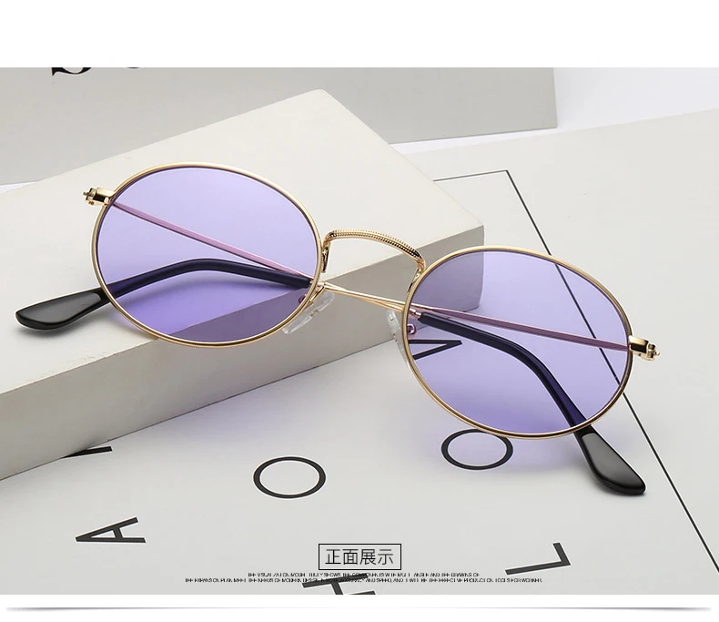 Фиолетовые овальные женские солнцезащитные очки, милые сексуальные ретро очки, женские, известный бренд, дизайнерские, маленькие, прозрачные,, красные, желтые, розовые очки, цвет