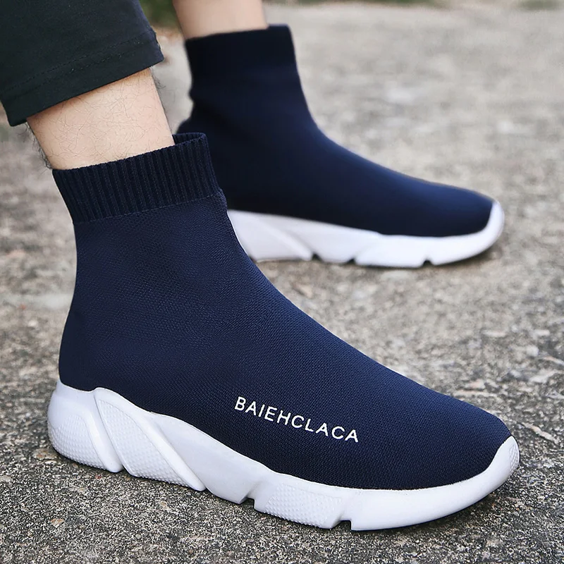 

Elastic Couple socks shoes 2019 spring new wild Korean casual shoes flying Woven Shoes light Breathable fashion man Shoes