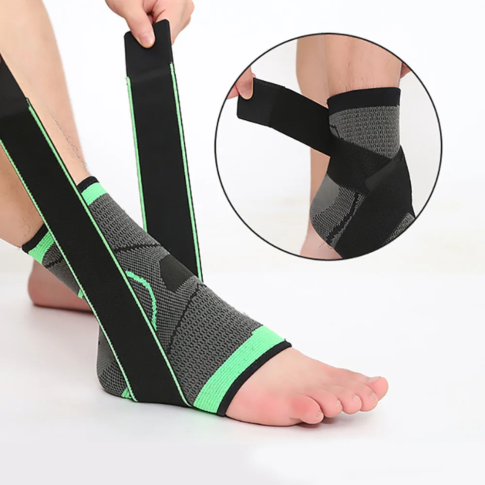 

FDBRO 1PCS Brace Badminton Basketball Football Taekwondo Fitness Heel Protector 3D Weaving Elastic Nylon Strap Ankle Support