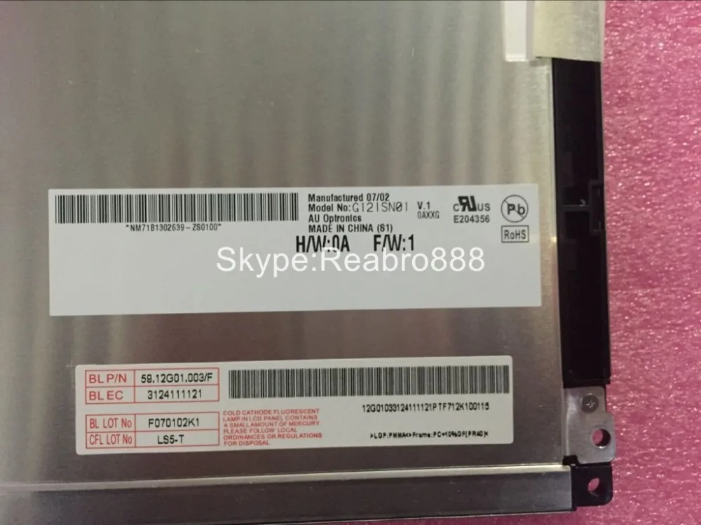 새로운 오리지널 AUO 12.1인치 LCD 디스플레이 G121SN01 V.1