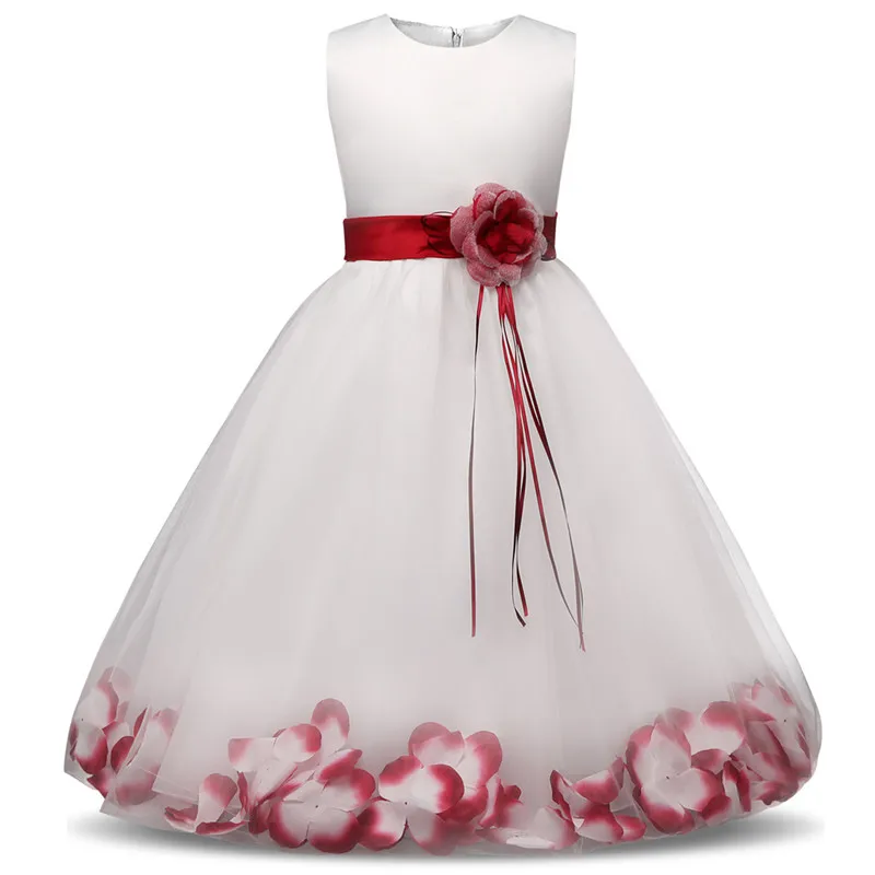 

Fancy Flower Children's Princess Dresses Girl Kid Ceremony Party Clothes Junior Child Wedding Dress For Teen Girl Prom Ball Gown