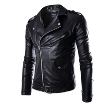 HEFLASHOR, осенняя мужская модная мотоциклетная кожаная куртка, приталенная Мужская куртка, Casaco Masculino, повседневная черная куртка на молнии